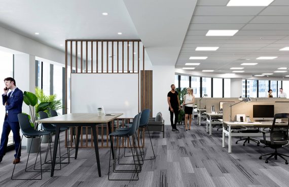 using renders in office fitout design development brisbane raw commercial projects